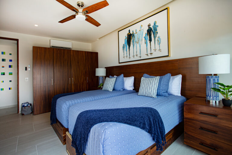 The guest bedroom king bed can be configured as two separate beds — perfect for friends, colleagues, or kids who want their own space while still sharing an incredible ocean-view retreat.